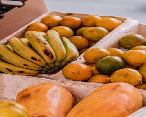 Healthy local tropical fruits from a Colombian market